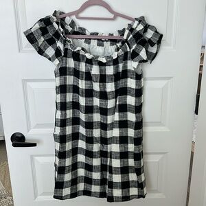 Anthropologie black and white checkered dress